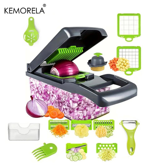 KEMORELA 14/16 in 1 Multifunctional Vegetable Chopper: Effortless Kitchen Mastery