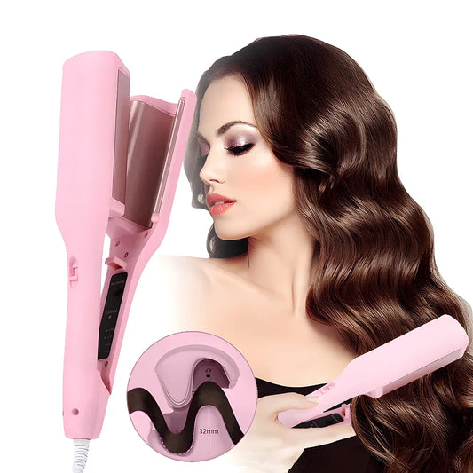 32mm Hair Wave Curling Iron: Professional French Egg Roll Hair Styler